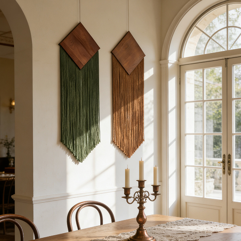 Wall Scroll Tapestry - Tapeçaria Boêmia de Algodão com Franjas