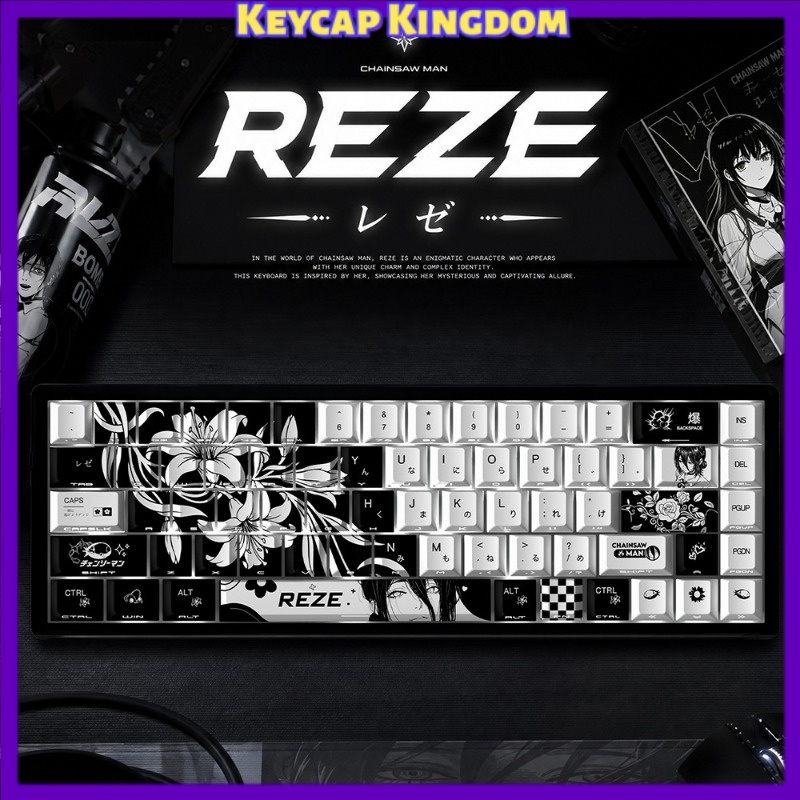 Keycap Artisan Anime - NOVO Kit de Teclas (Keycaps) Reze