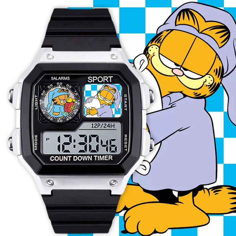 Anime Girl Merchandise - Relógio eletrônico fofo do Garfield para