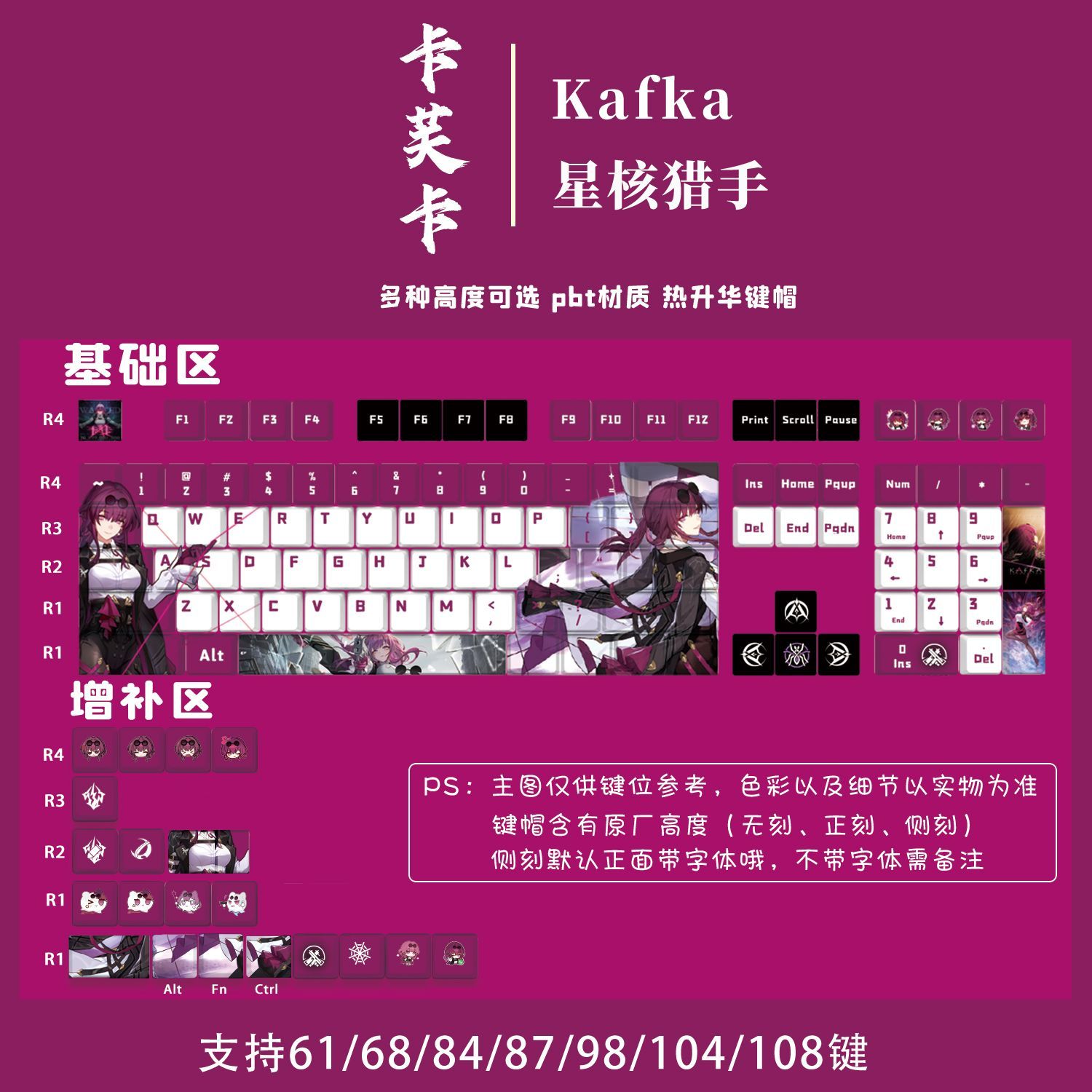 128 teclas honkai: star rail k - Keycap Artisan Anime avaliação e preço